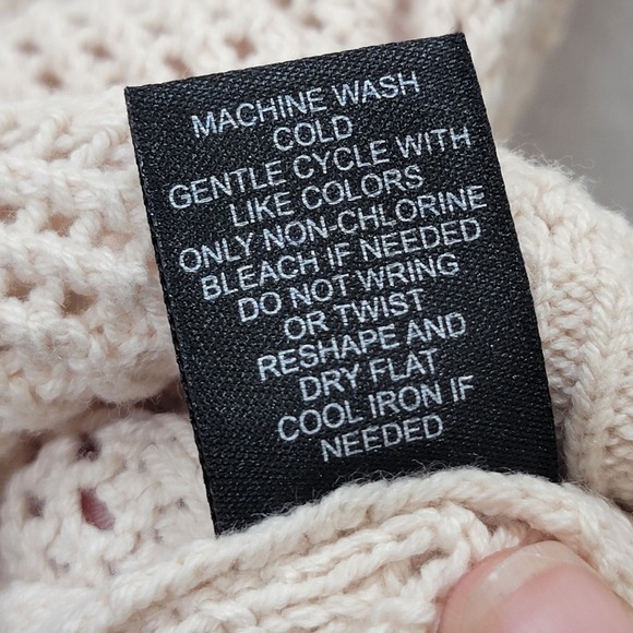 Art Of Rhetoric Mens Large‎ Ivory Cream Button Up Sweater Short Sleeve Crochet - Picture 4 of 8